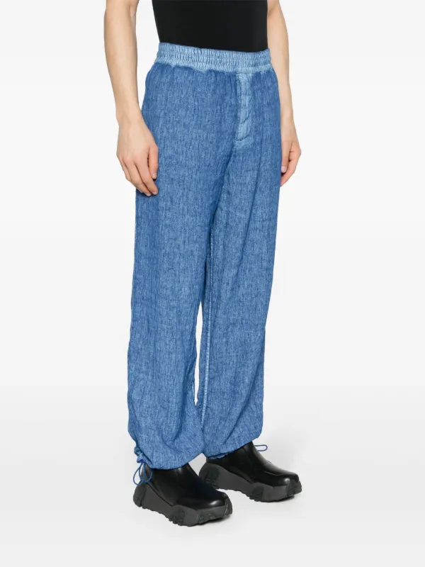 Burberry straight-leg Linen Trousers | Blue | FARFETCH TR