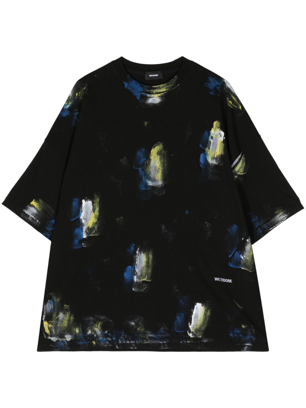 We11 Done Painted-print Cotton T-shirt In Schwarz