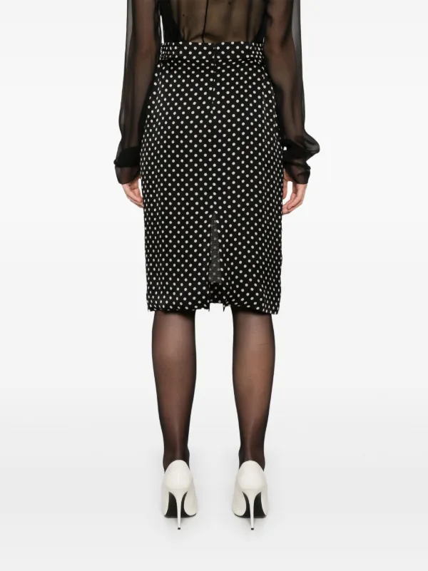【Saint Laurent】 MIDI SKIRT Saint Laurent - Beige Khaki Cotton Midi Skirt | Mitchell Stores