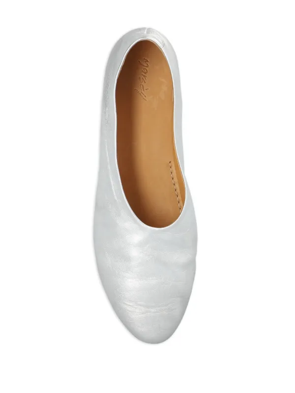 Marsèll pointed-toe Leather Ballerina Shoes Silver FARFETCH IN