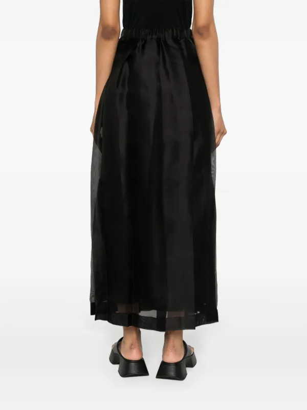 スカート FABIANA FILIPPI BLACK MAXI SKIRT Fabiana Filippi Pleat Organza Skirt | Black | FARFETCH
