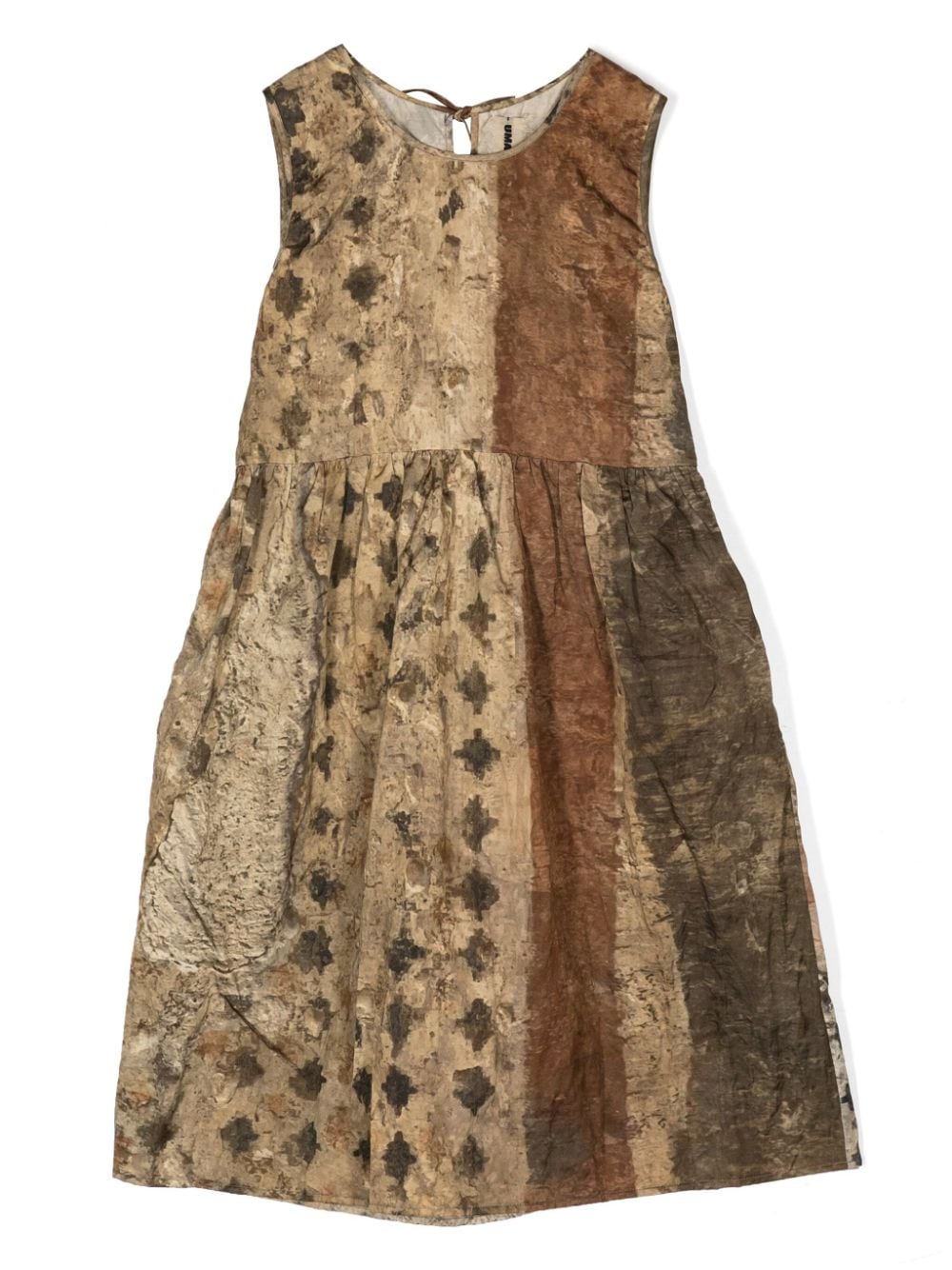 Uma Wang abstract-print midi dress - Neutrals