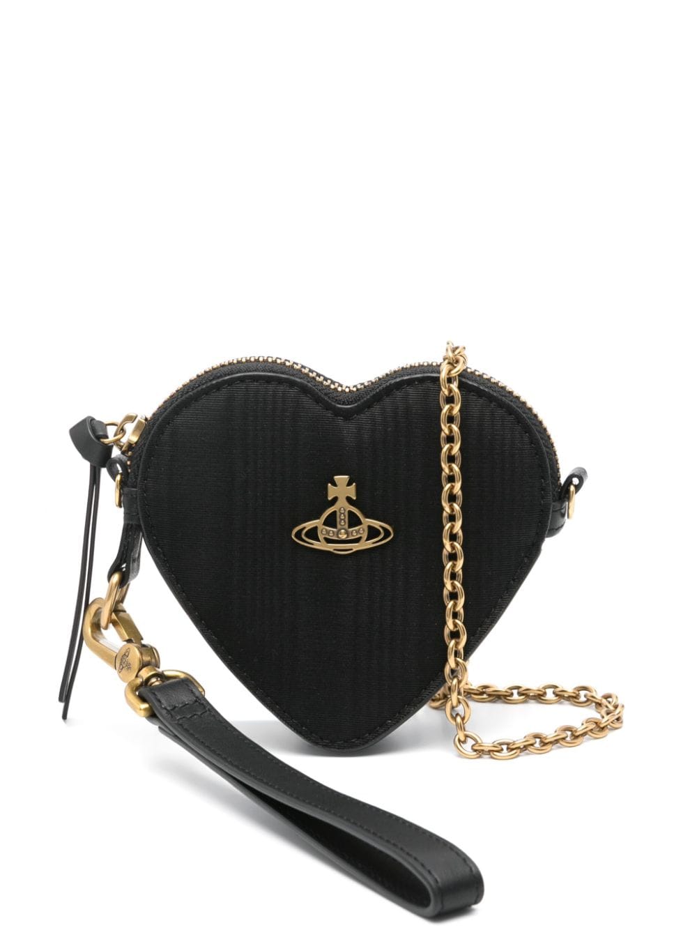 Shop Vivienne Westwood Moire Heart Mini Bag In Black
