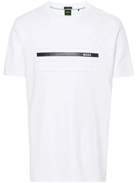 BOSS embossed-detail cotton T-shirt