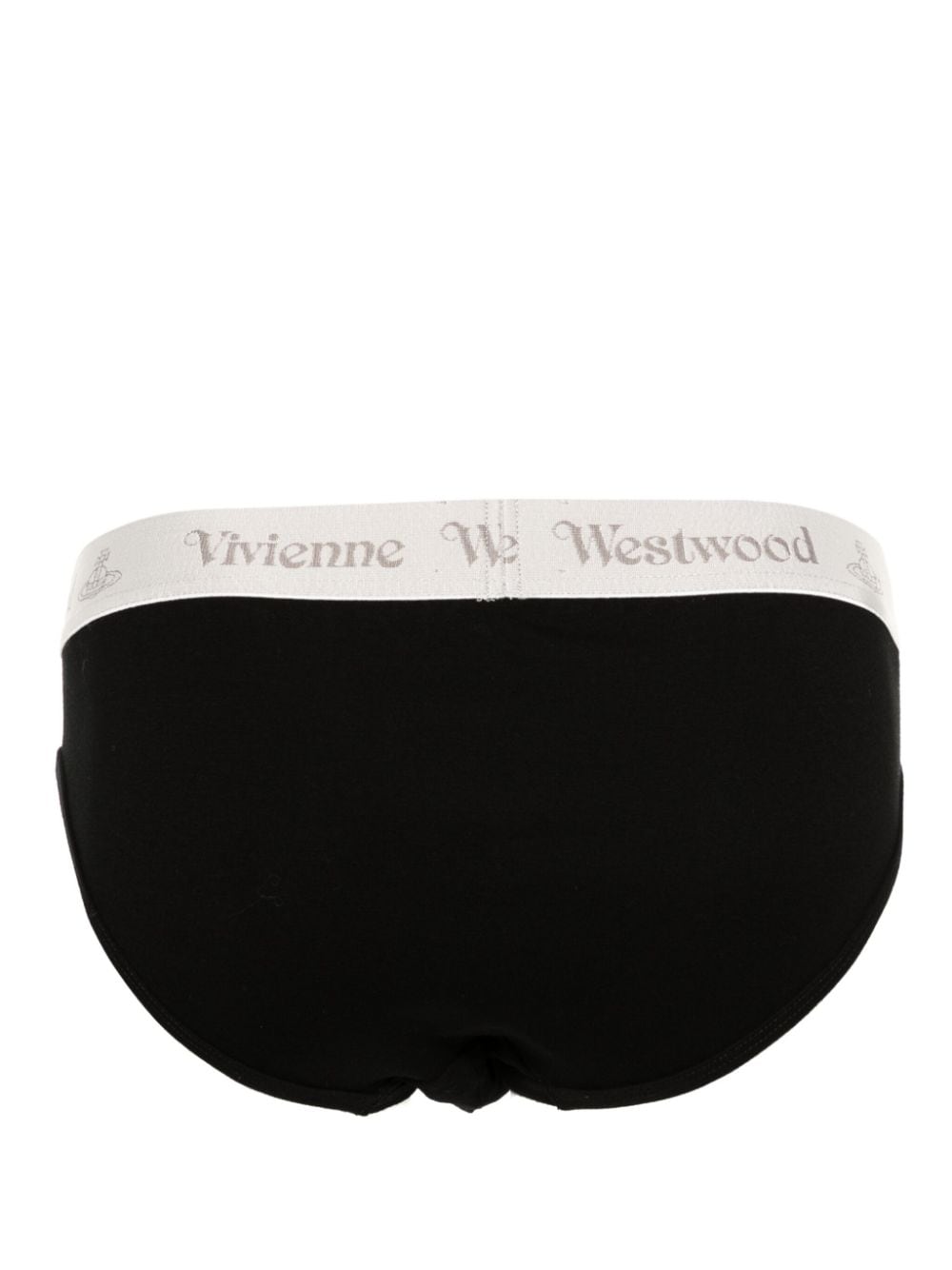 Shop Vivienne Westwood Orb-motif Briefs (pack Of Two) In Black