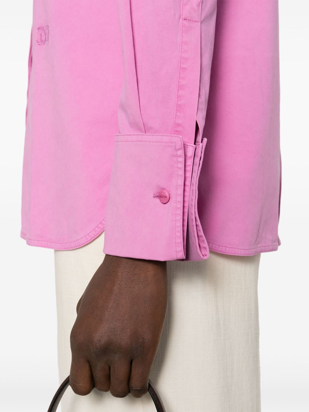 Shop Max Mara Logo-embroidered Shirt In Pink