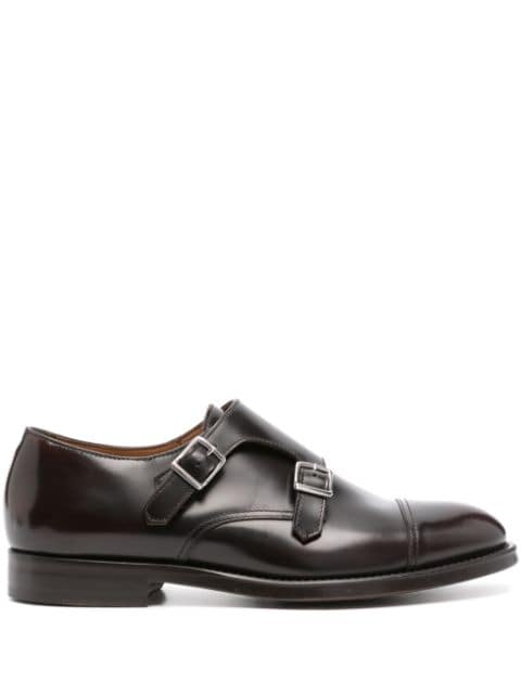 Doucal's double-buckle leather monk shoes