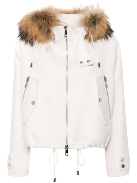 P.A.R.O.S.H. faux fur-trim jacket