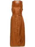 Max Mara Aureo belted linen waistcoat - Brown