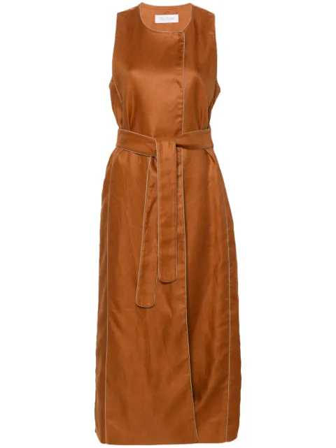 Max Mara Aureo belted linen waistcoat