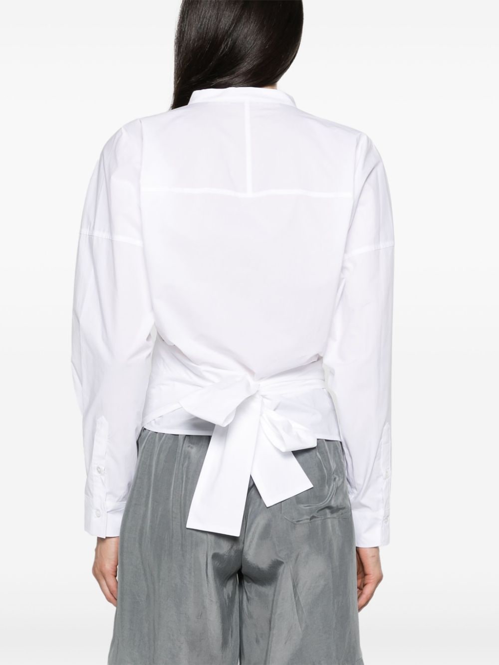 Shop Tela Poplin Wrap Shirt In White