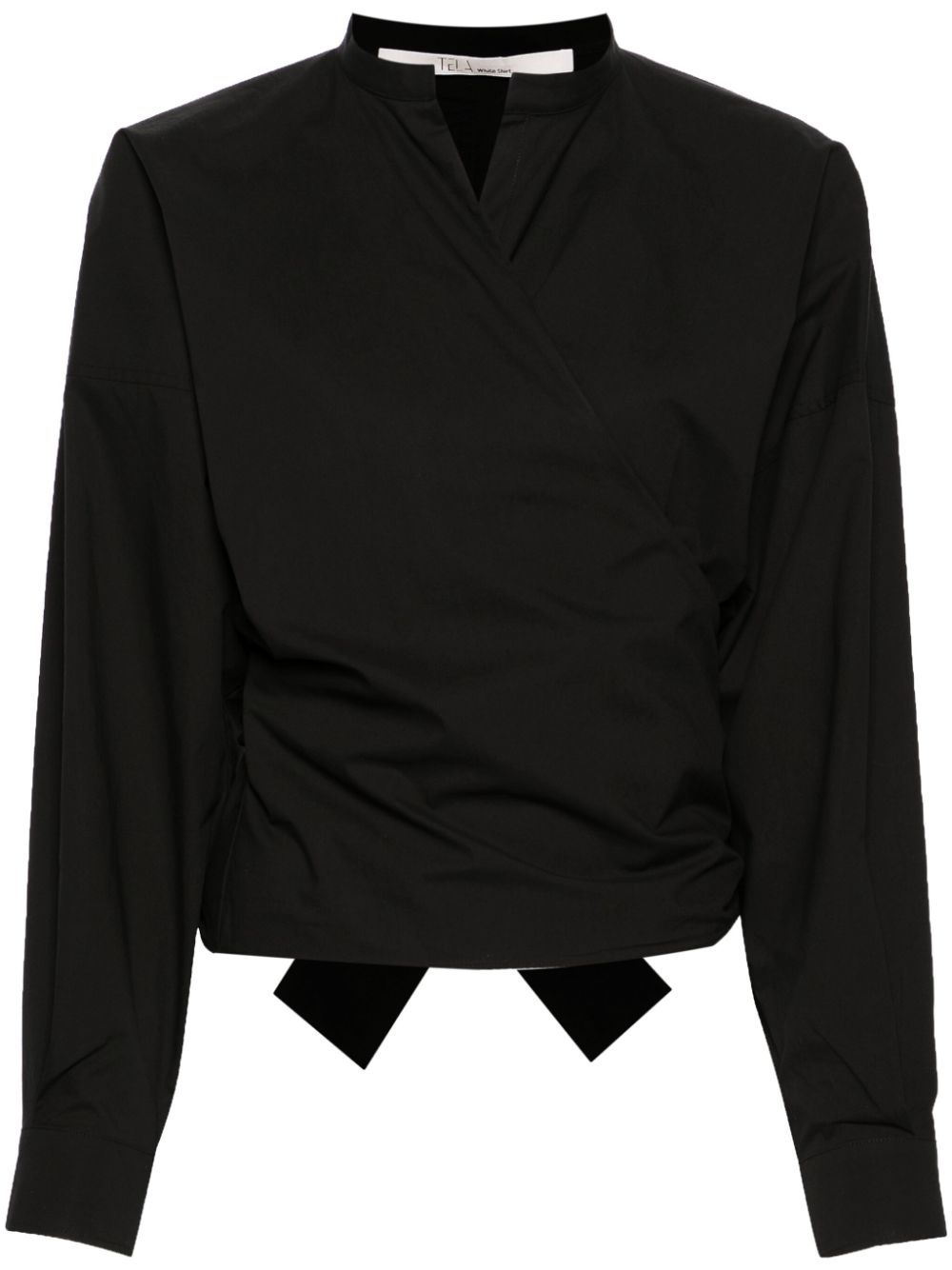 Tela Poplin Wrap Shirt In Black