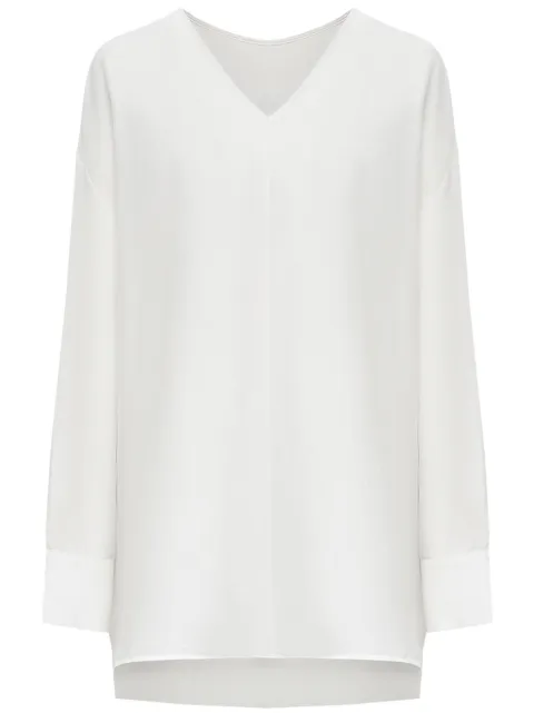 12 STOREEZ semi-sheer cotton-silk blend blouse