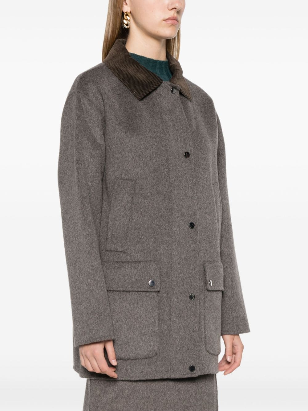 Shop P.a.r.o.s.h Wool Coat In Brown