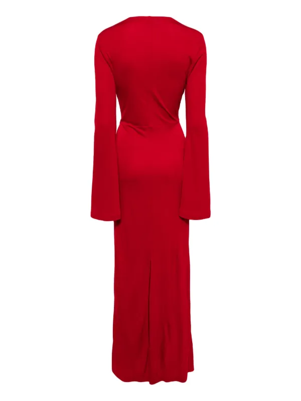 DVF Diane Von Furstenberg Lauren ruched detail Maxi Dress Red FARFETCH AO