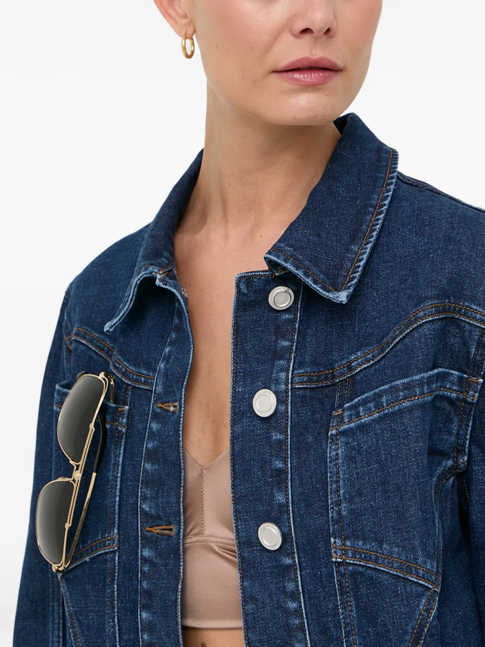 Trussardi Button-up denim jack Blauw
