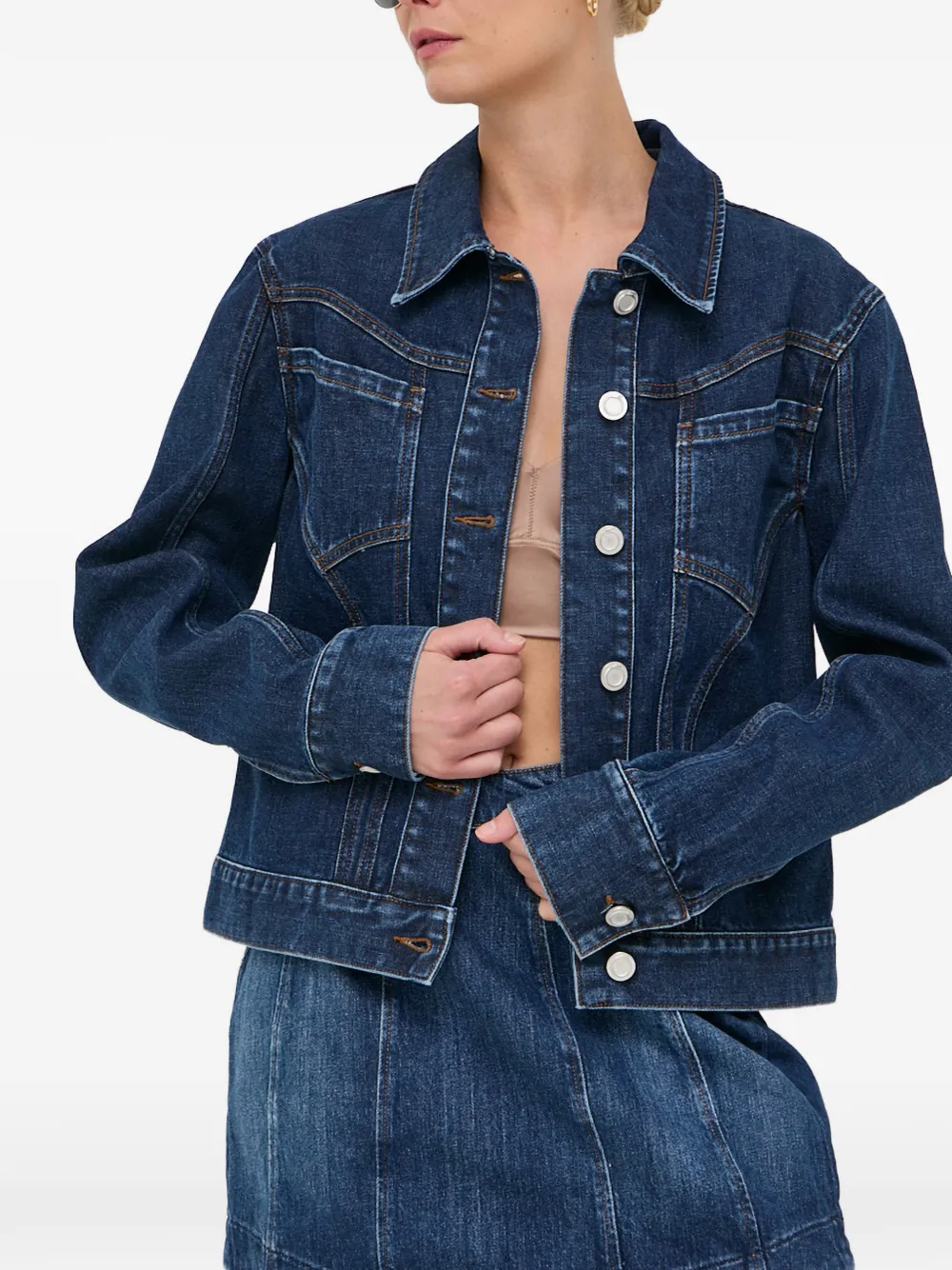 Trussardi button-up denim jacket - Blu