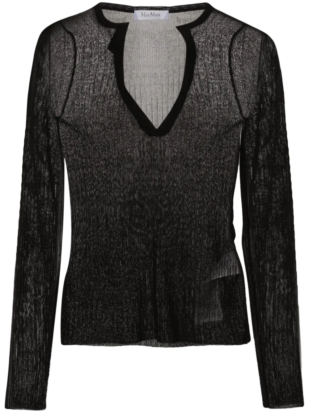 Max Mara Saggina Fine-ribbed Top In Black