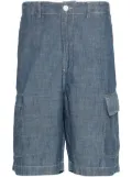 Universal Works chambray cotton cargo shorts - Blue