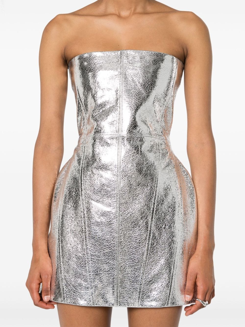 Shop Retroféte Casmir Mini Dress In Silver
