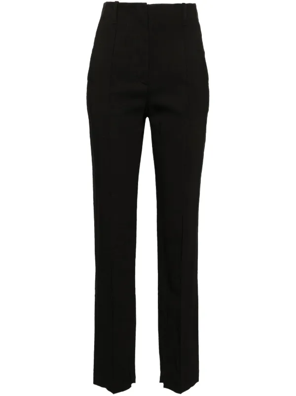 Black slim fit trousers womens best sale