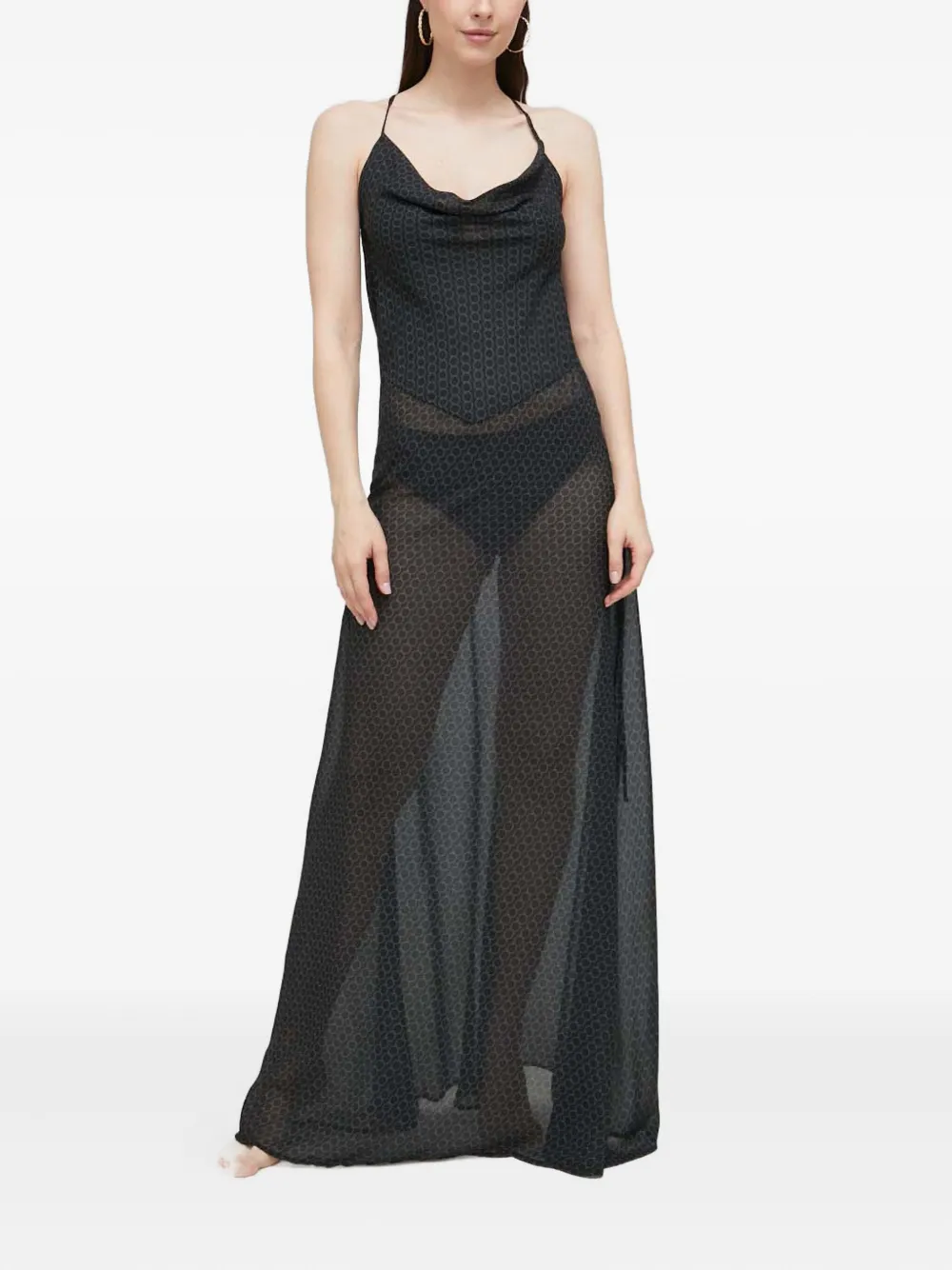 Trussardi Open-back Maxi Dress In Black