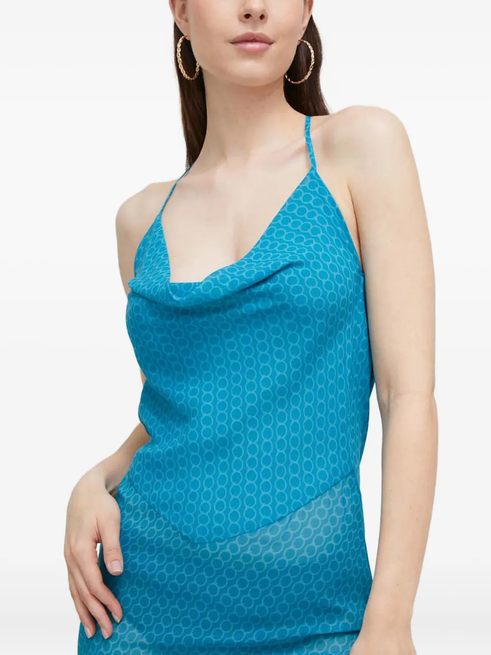 Trussardi Criss-cross Maxi Dress In Blue