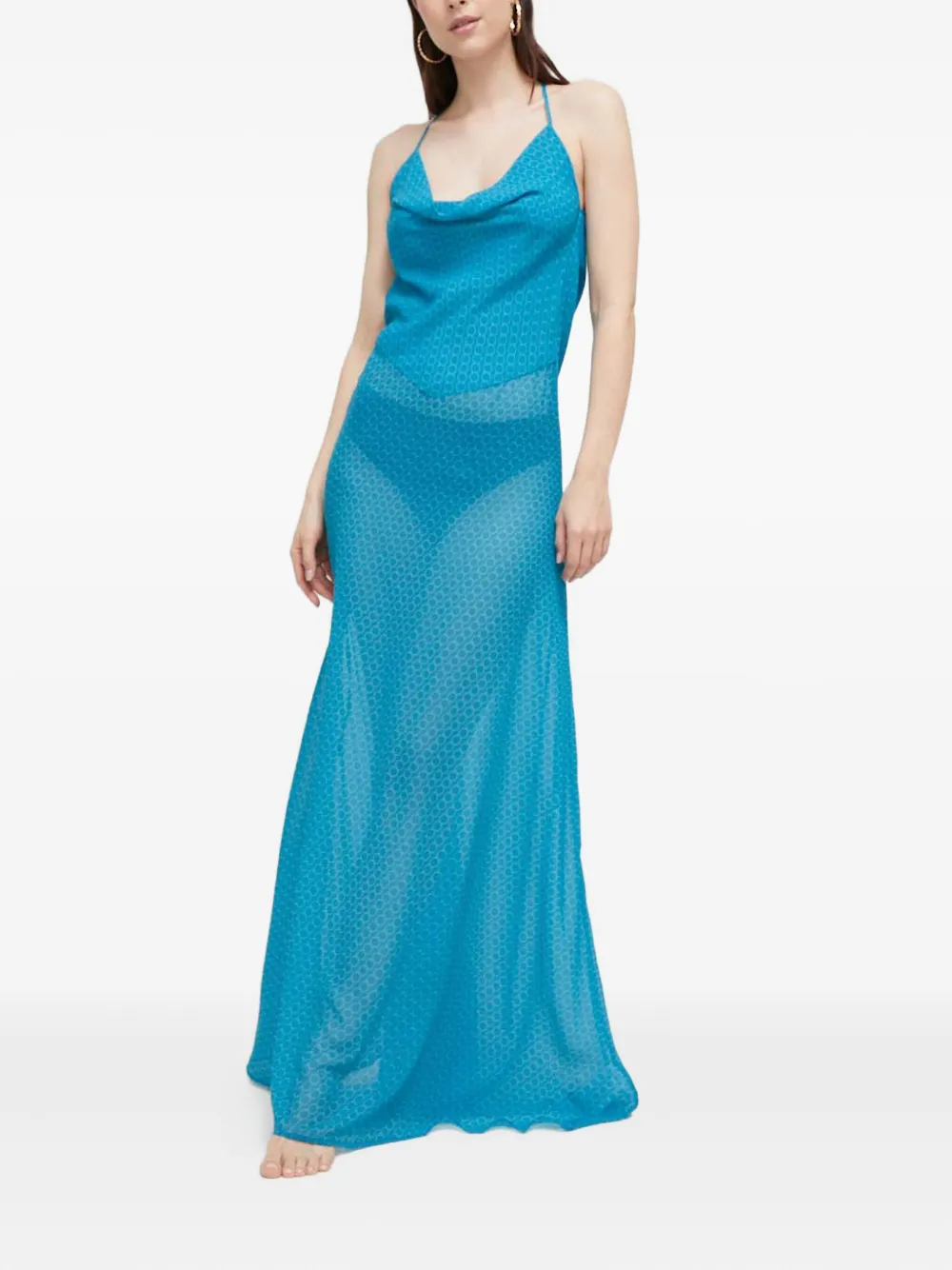 Trussardi criss-cross maxi dress - Blauw
