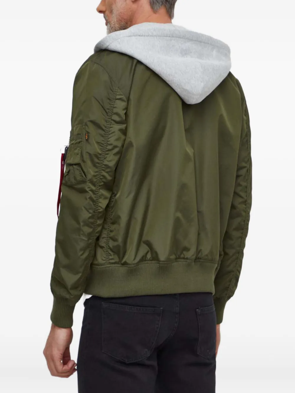 Alpha Industries Ma-1 Tt Hooded Bomber Jacket In Green