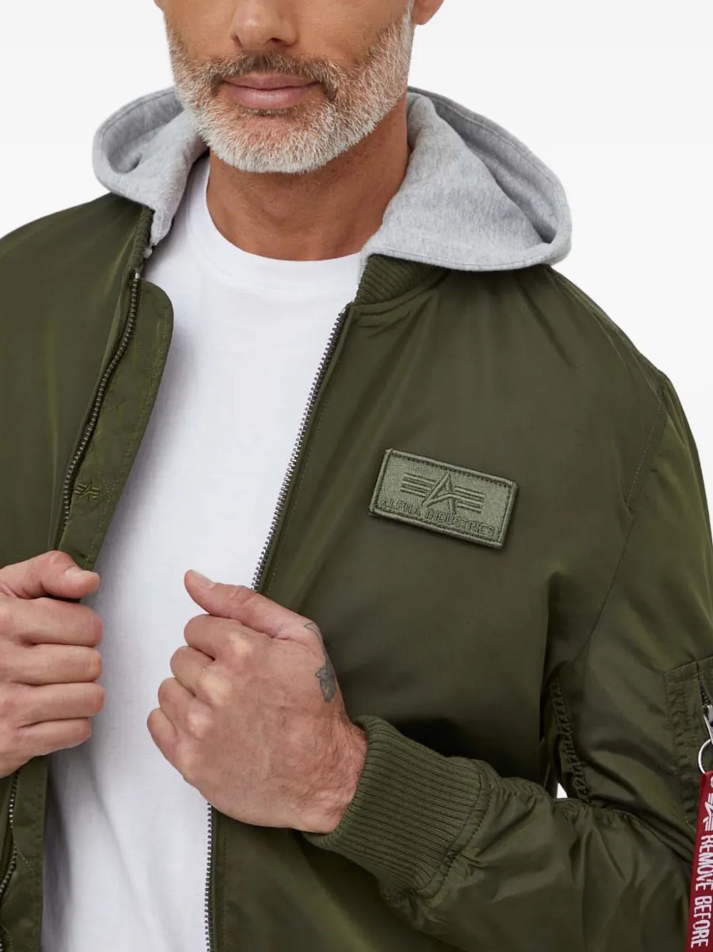 Alpha Industries Ma-1 Tt Hooded Bomber Jacket In Green