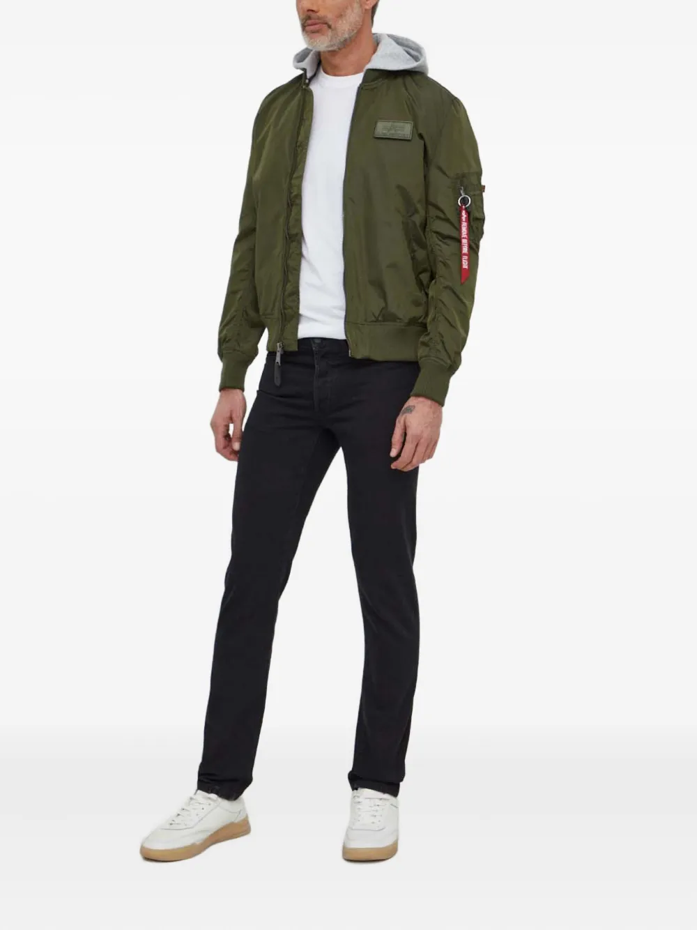 Alpha Industries Ma-1 Tt Hooded Bomber Jacket In Green