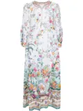 Camilla Plumes And Parterres linen maxi dress - White