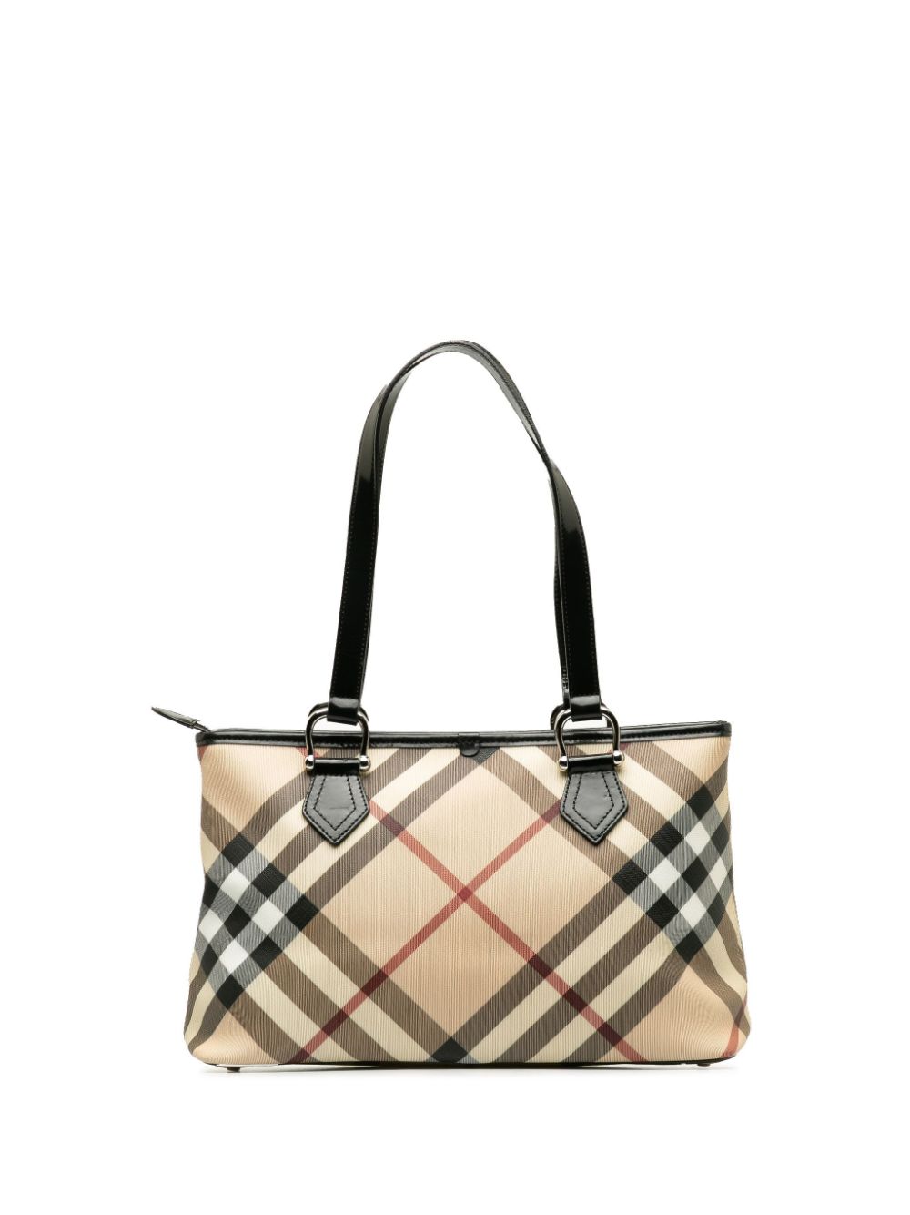 Pre-owned Burberry 2000-2017   Supernova Check Tote Bag In Brown