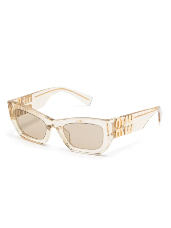 MiuMiu Miu Glimpse キャットアイ サングラス 洗練デザイン ロゴ Miu Miu Eyewear Glimpse キャットアイ サングラス