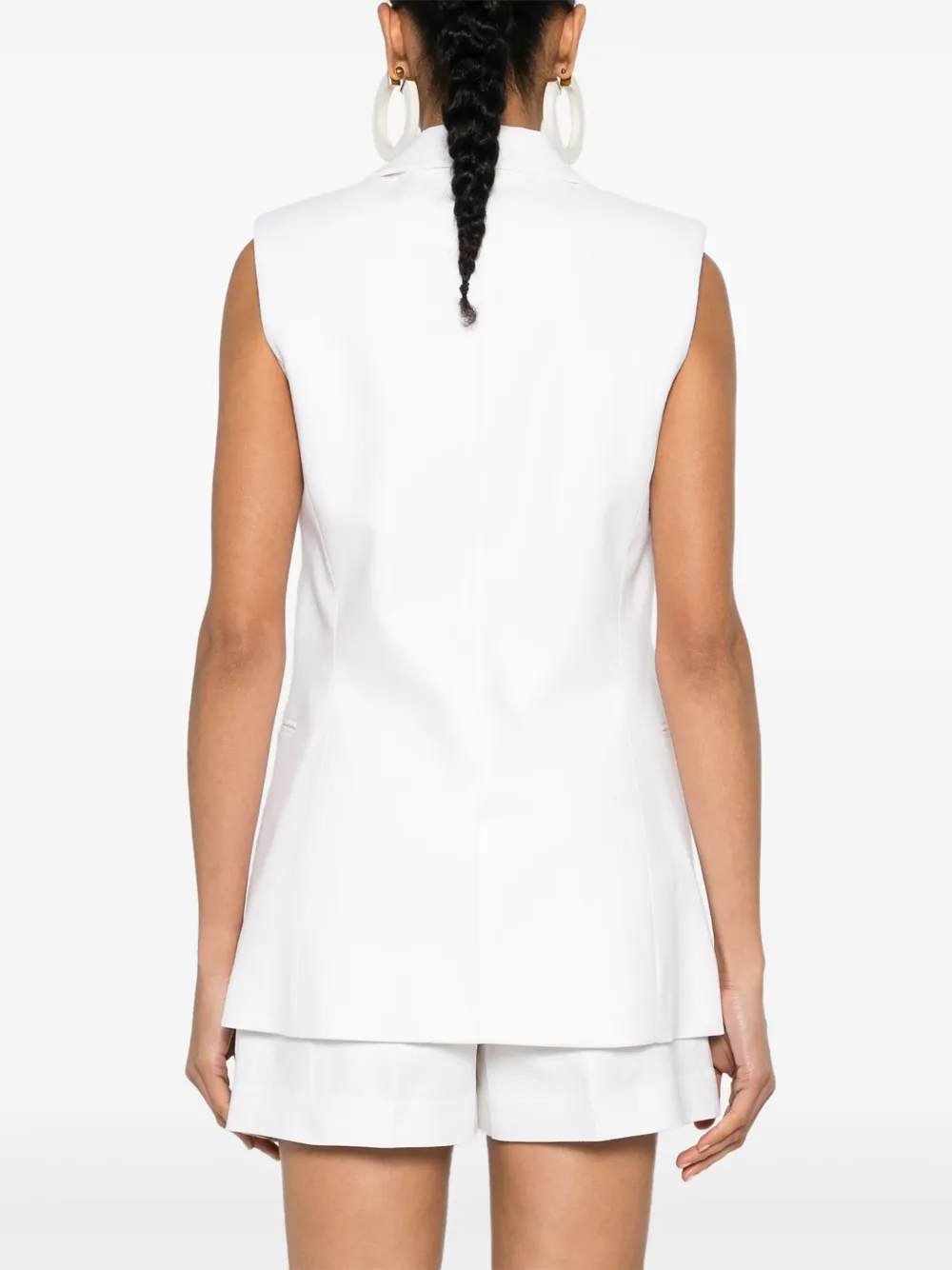 Shop Michael Michael Kors Sleeveless Blazer Dress In 白色