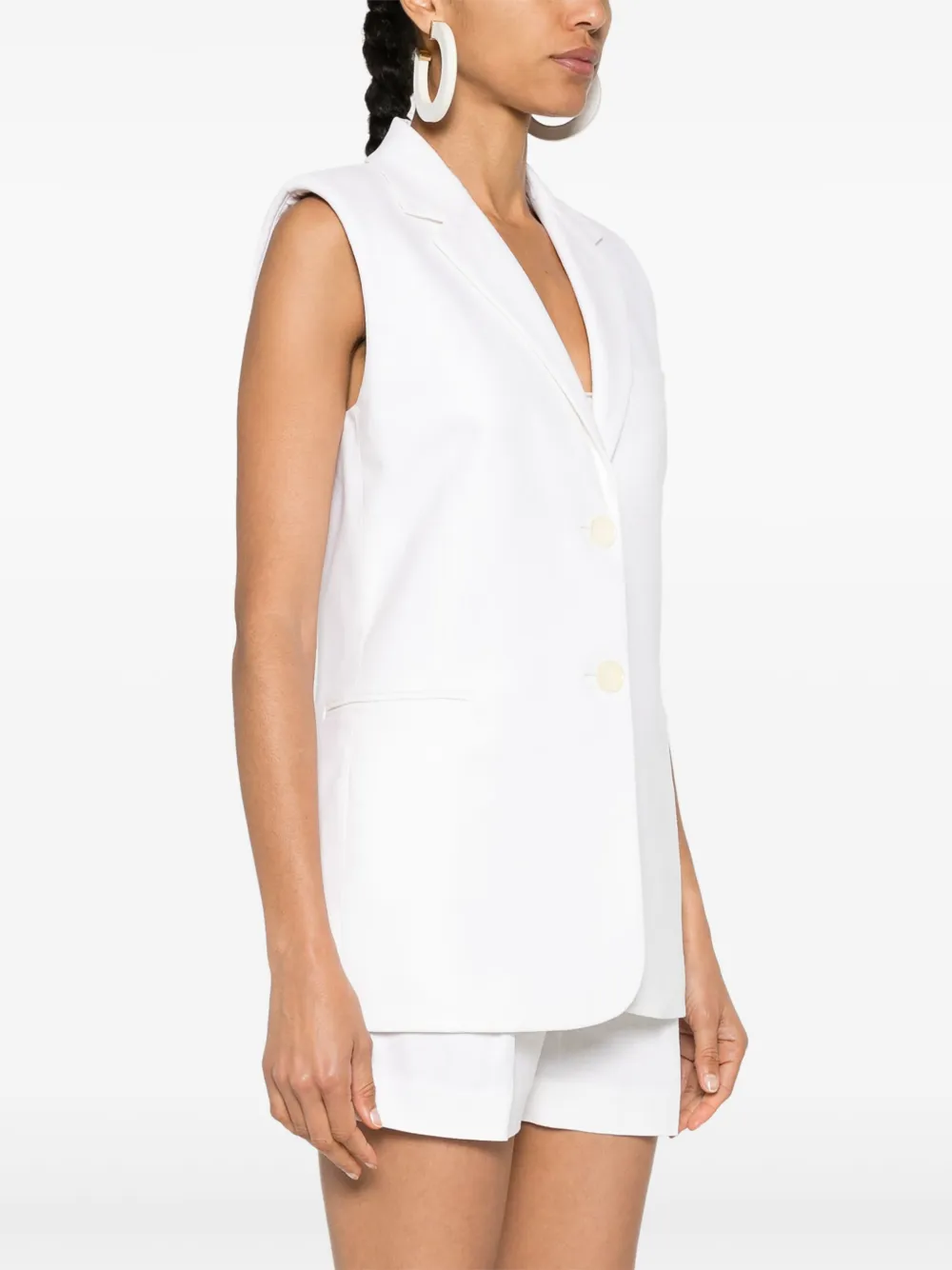 Shop Michael Michael Kors Sleeveless Blazer Dress In 白色