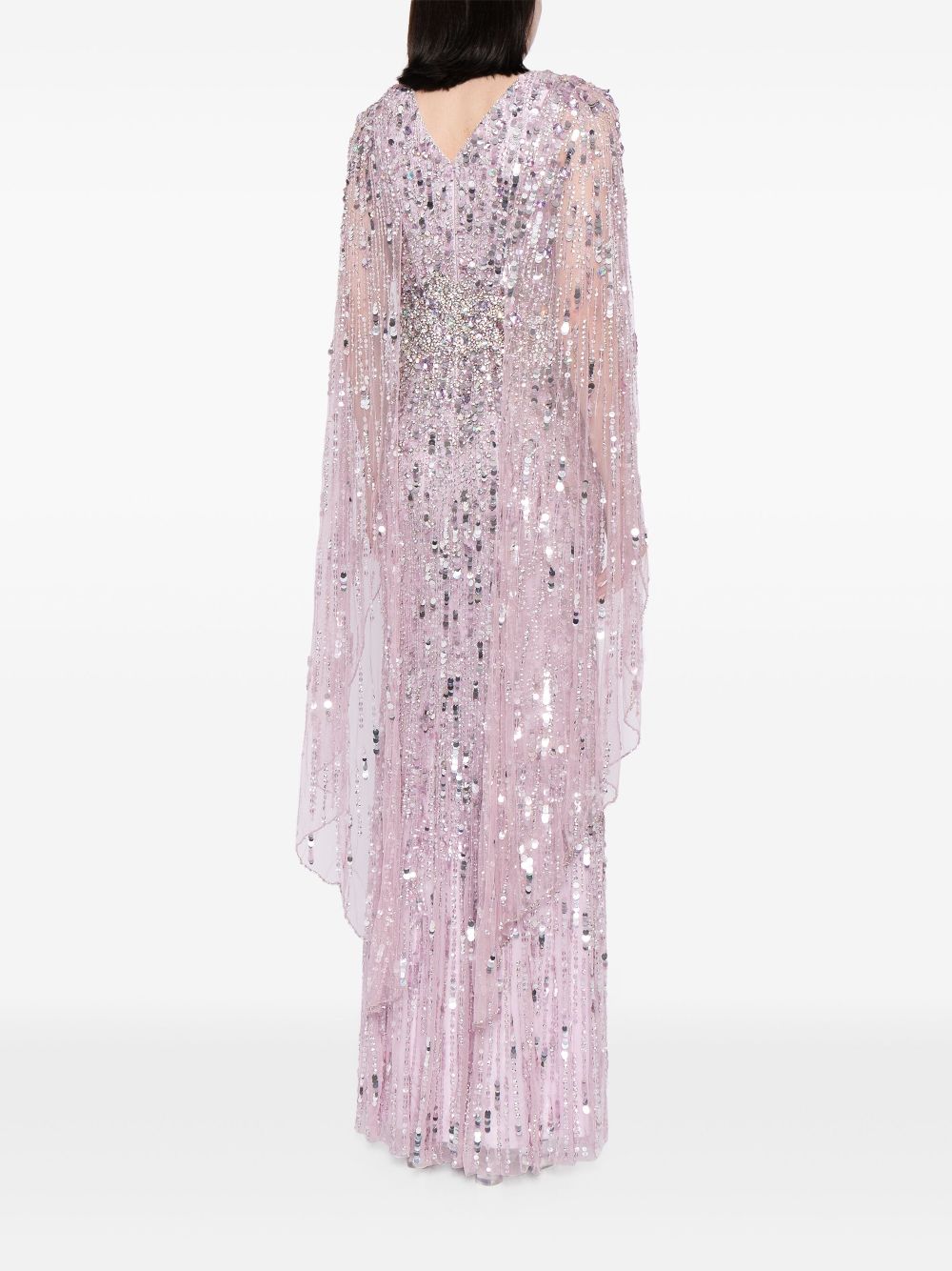 Shop Jenny Packham Honey Pie Embroidered Gown In Purple