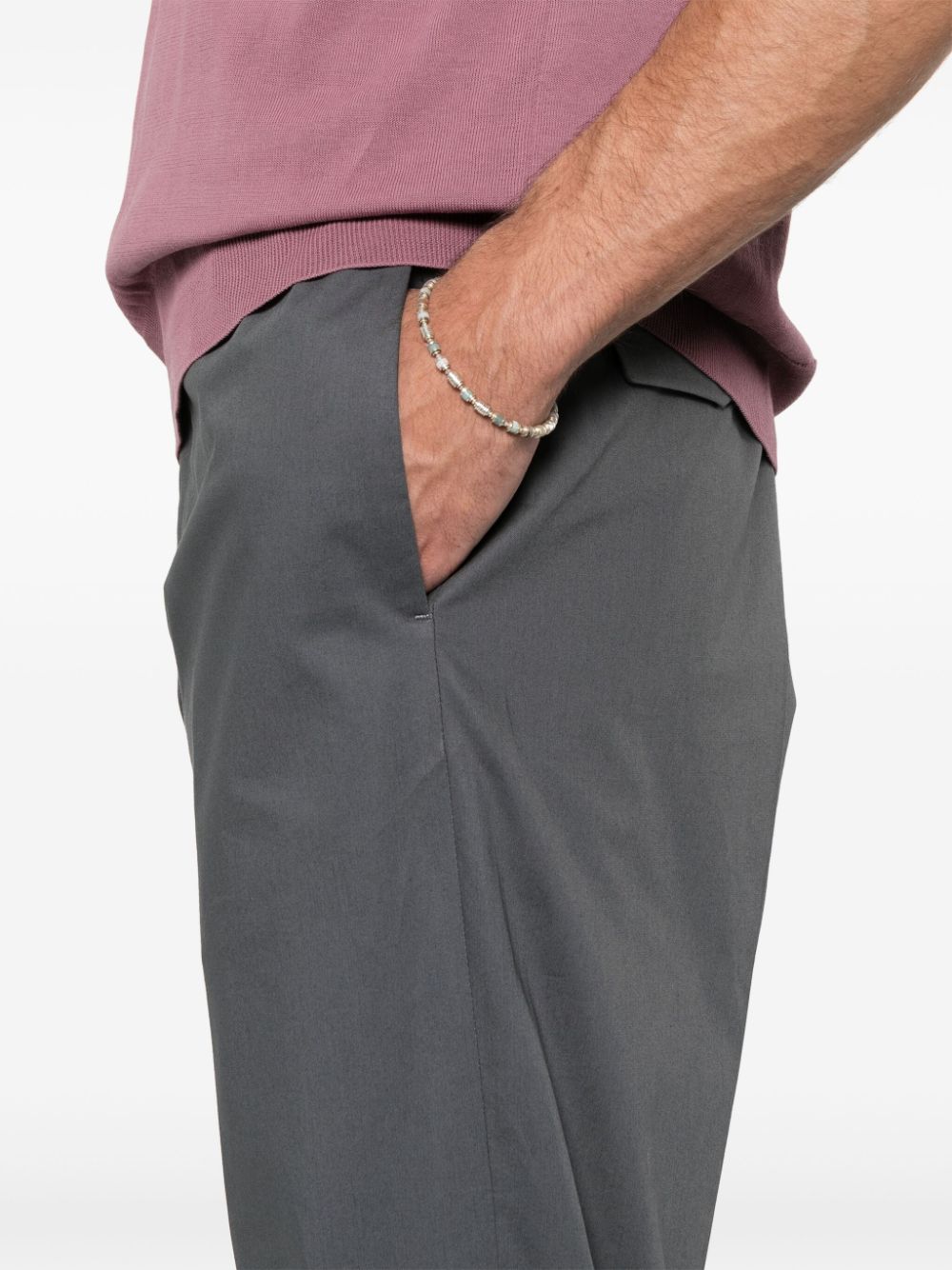 Shop Tagliatore P-garcon Tapered Trousers In Grey