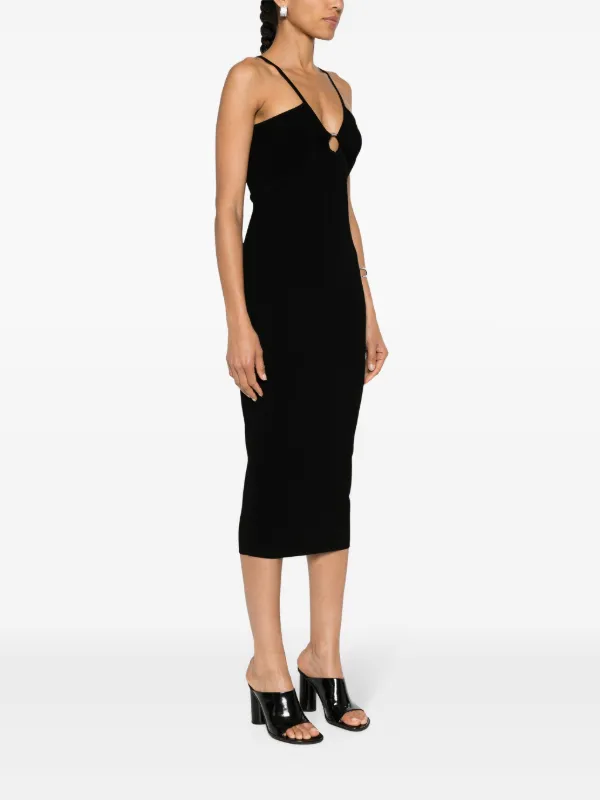 Michael Michael Kors cut-out Detail Knitted Midi Dress Black