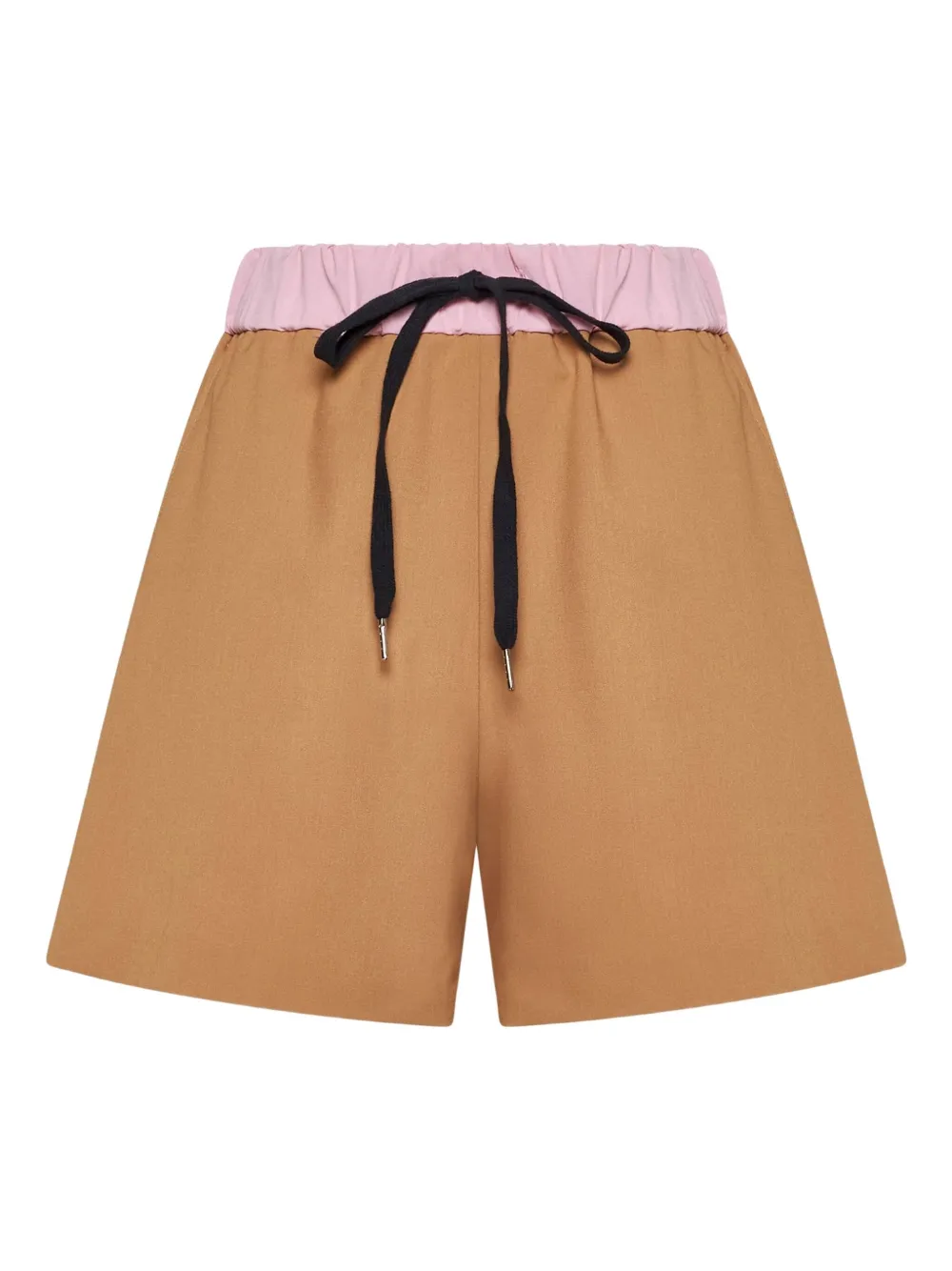 Blanca Vita elastic-waistband silk shorts Beige