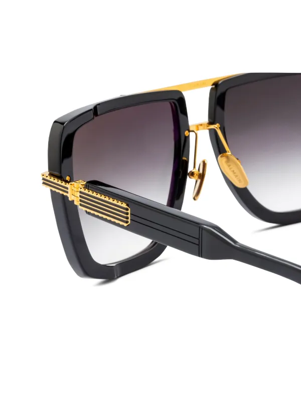 Balmain Eyewear Soldier pilot-frame Sunglasses | Gold | FARFETCH display picture 3