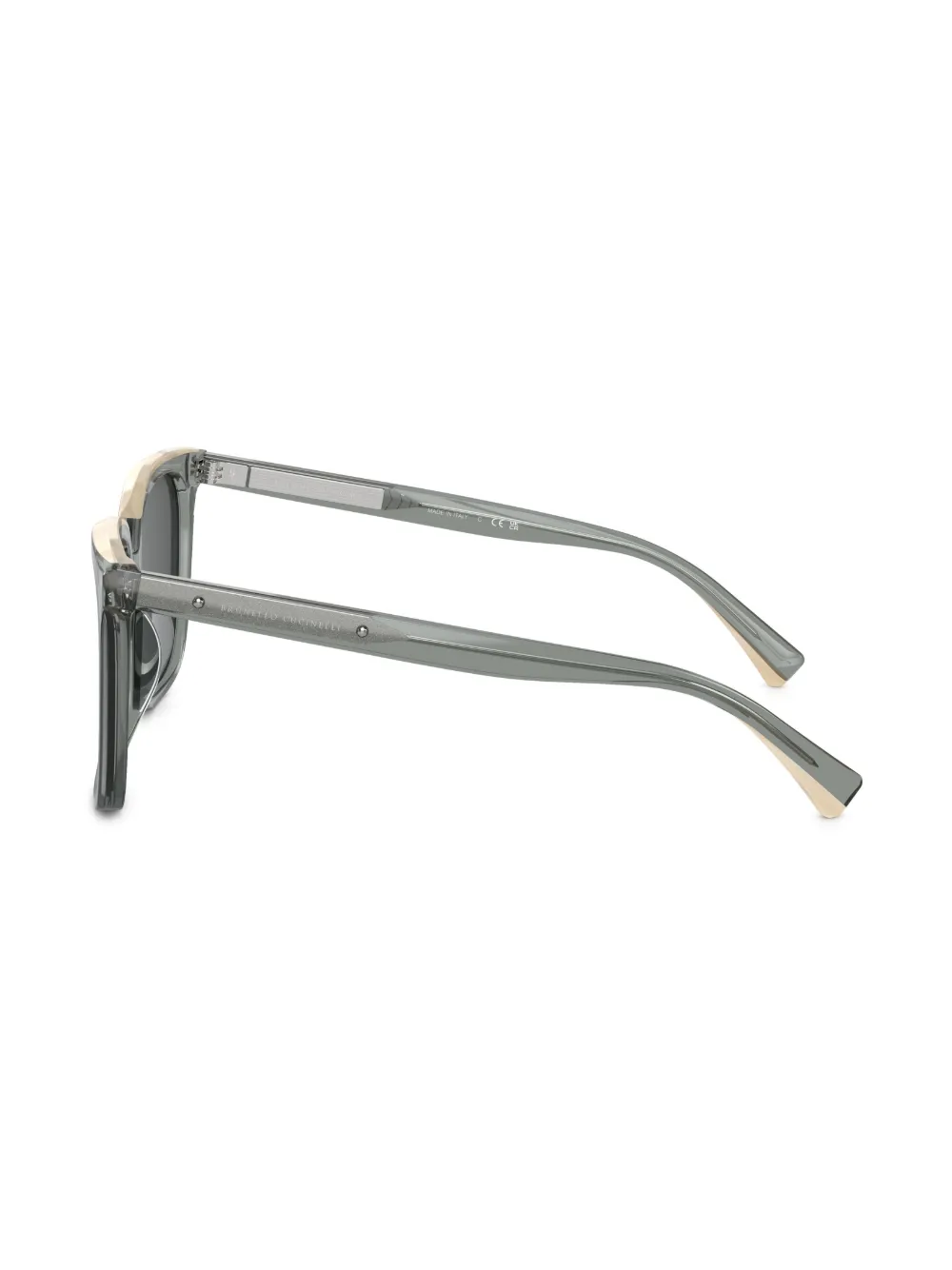 Brunello Cucinelli Sleek Acetate Square Sunglasses In Gray