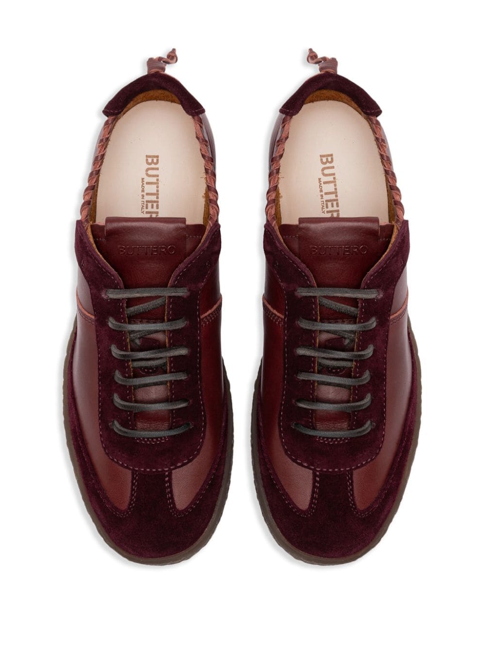 Shop Buttero Panelled Lace-up Sneakers In Red