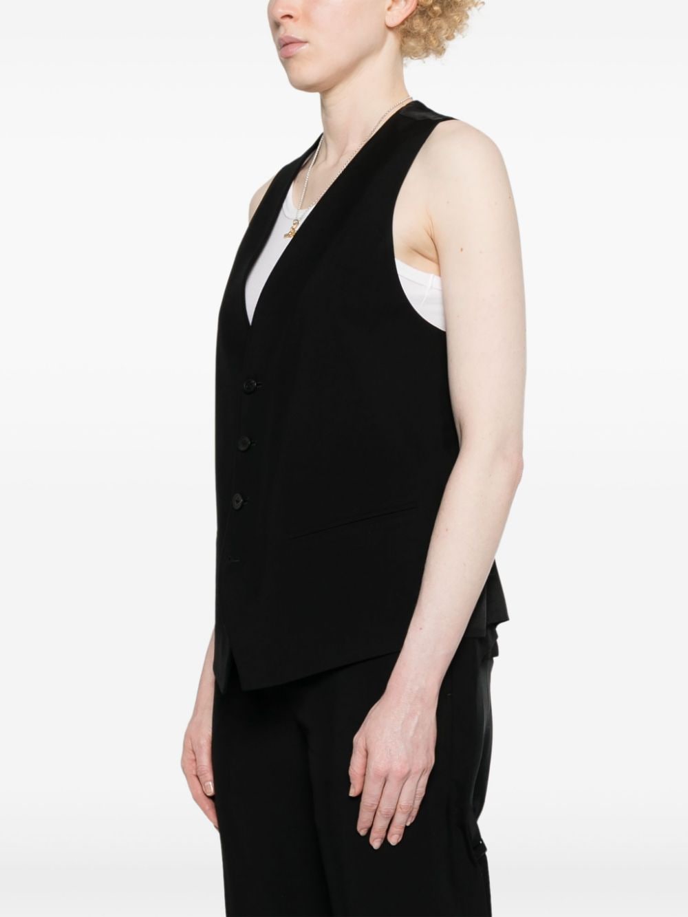 Shop Ann Demeulemeester Asymmetric-hem Waistcoat In Black