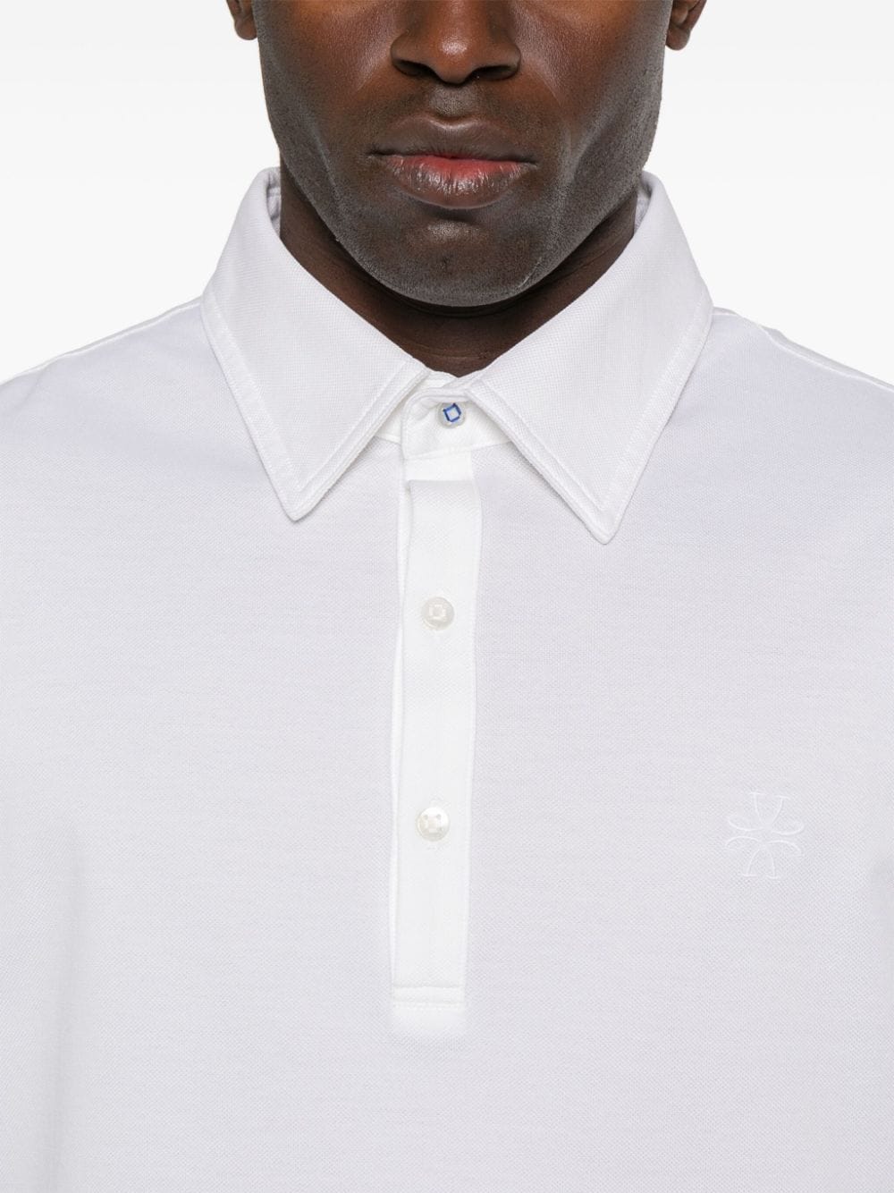 Shop Jacob Cohen Logo-embroidered Piqué Polo Shirt In White