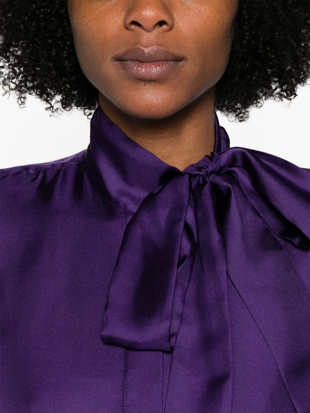 Shop Blanca Vita Campanula Silk Shirt In Purple