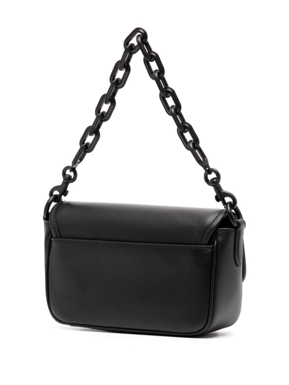 Coach chain-link strap leather shoulder bag - Zwart