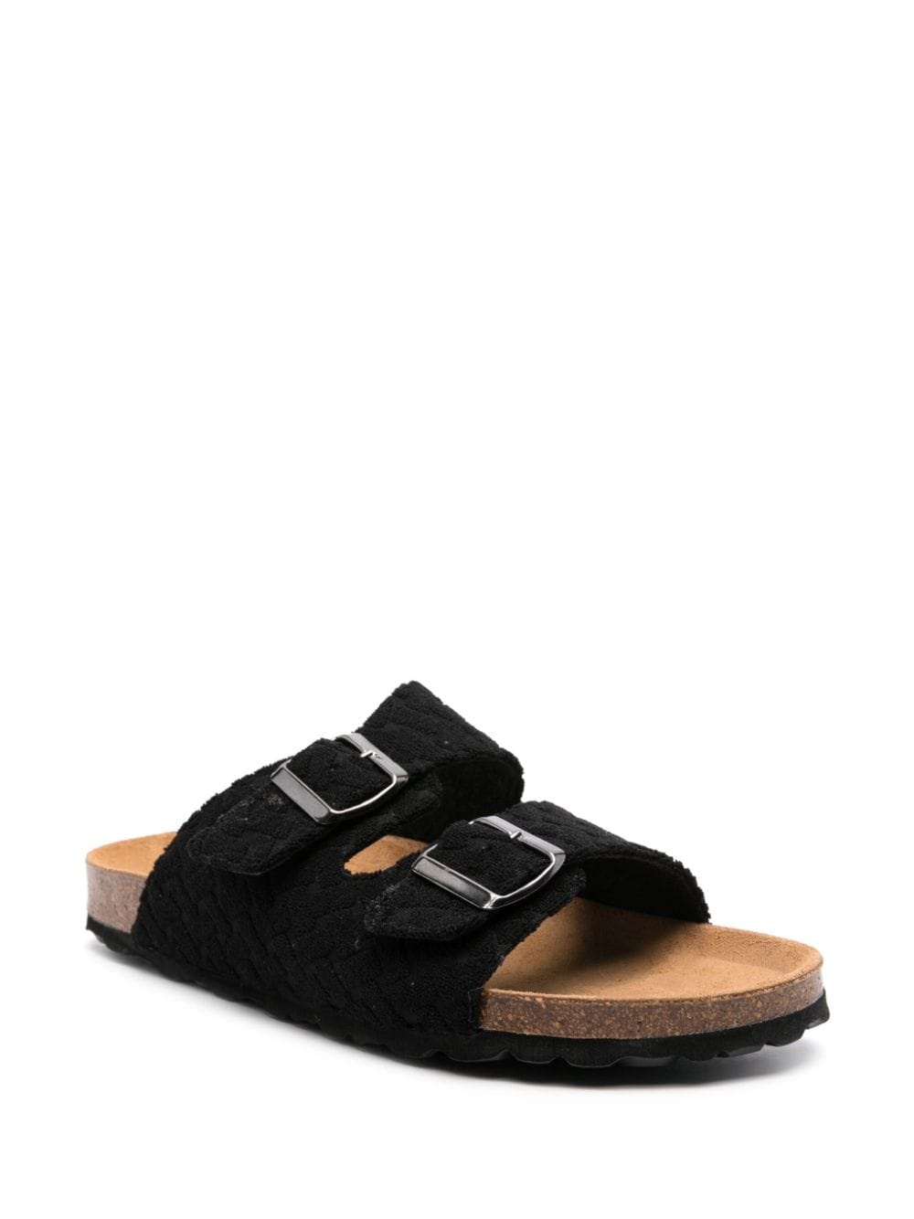 MC2 Saint Barth terrycloth open-toe sandals - Zwart