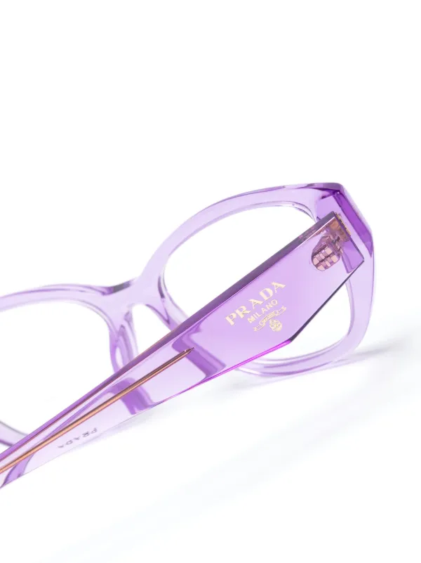 Prada Eyewear butterfly-frame Glasses | Purple | FARFETCH display picture 1
