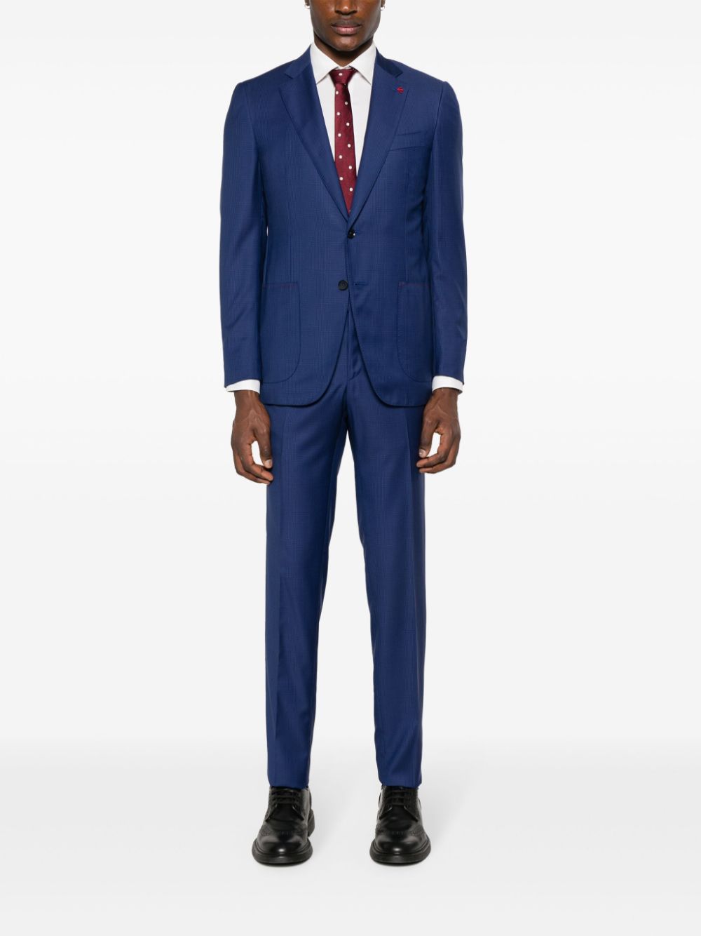 Shop Isaia Single-breasted Suit In Blue